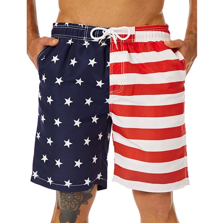 2023 Men's Swimwear Shorts Print Beachwear Swim Trunk Men Swimsuit Surf Board Short Drawstring Trunk Dry Short | UK