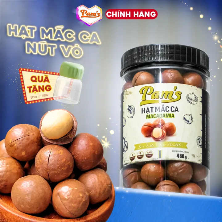 Hạt macca nứt vỏ Úc Pams 250g-480g/hũ