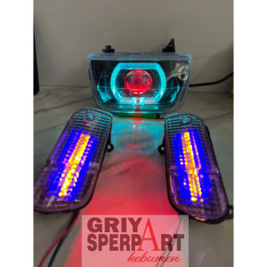 Lampu depan honda Grand biled billed + sen Runing