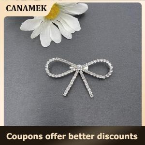【 CANAMEK 】 Fashion Shiny Rhinestone Bow Buckle Pearl Tassel Pin Diamond Buckle DIY Garment Shoe Bag Applique Wedding Accessories Gifts