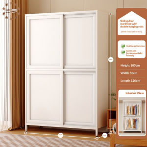 Steel Wardrobes Sliding-Door Wardrobes Heavy-Duty Wrought Iron Wardrobe For Home Use Large Bedroom Wardrobe