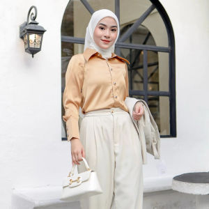 Pinkish Official - Caly Button Shirt (Kemeja Basic Silk Kemeja Satin Kemeja Kancing Kemeja Kantor)