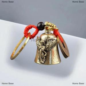 [COD] Home Base Vintage Vintage Brass Bell Wings Decoration Guardian Bell Keychain Angel Hanging Decor