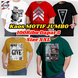 Paket Kaos JUMBO 100 ribu Dapat 5 PCS baju distro dewasa