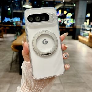 for Magsafe Matte Rotating Bracket Case for Google Pixel 10 9 11 Pro XL 8 7 6 9A 8A 7A Holder Stand Transparent Shockproof Cover