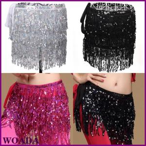 WOADA Trang phục múa bụng váy quấn hông tua rua tua rua váy quấn eo