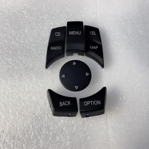 ฝาครอบปุ่มควบคุมมัลติมีเดีย CIC IDrive สีดำเงิน สำหรับ BMW ซีรีส์ 1 3 5 X1 X5 X6 E60 E70 E71 E72 E84 E87 E90 E91 E92