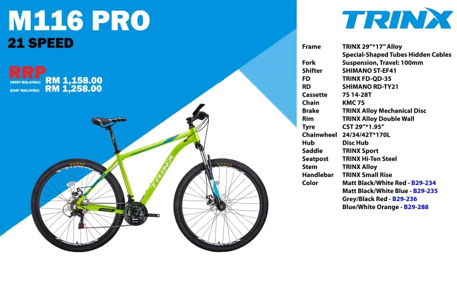 Trinx m116 specs and price sale