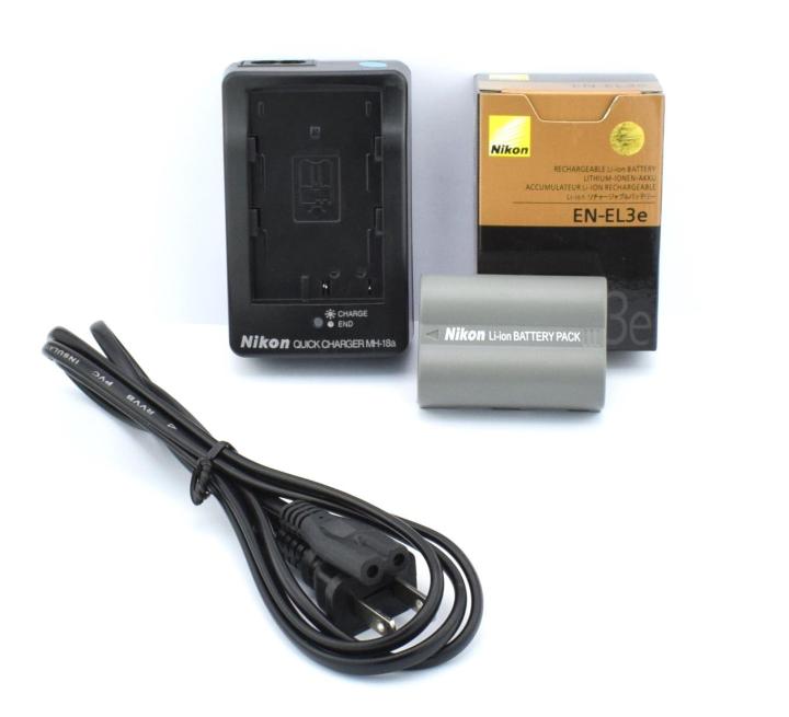 Nikon EN-EL3e Battery for D100/D200/D300/D300s/D50/D70/D70s/D700/D80/D90  and Nikon Battery Charger MH-18A for Nikon EN-EL3e Battery and