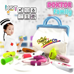 [KST] Mainan Dokter Anak Perempuan Edukatif Dokter Set Peralatan Medis Lengkap LED Lampu 10pcs