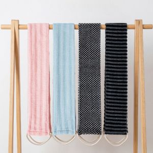 T6JOB1 Household Exfoliating Back Scrubber Dead Skin Remover Soft Back Shower Strap Deep Cleansing Reusable Bath Towel with Bath Flower Body Cleaning
