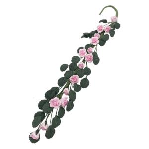 Miniature Rose Vine For 1/12 Scale Doll House Garden Decoration Realistic Resin Flower With Iron Wire Stem Scene Display