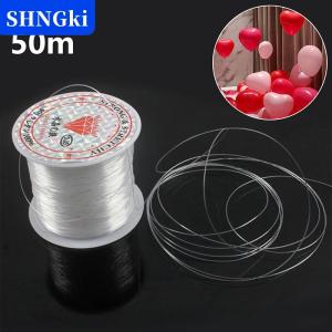 SHNGki Dây nylon trong suốt 50m Dây câu cá Dây treo bóng bay Dây trang sức Dây vòng hoa Giáng Sinh Trang trí tiệc sinh nhật