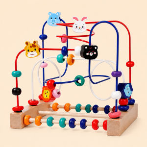 Wooden Bead Maze Toys Early Education Learning Animal Around Beads Wire Maze Montessori Toys For Kids Boys Girls Birthday Gifts