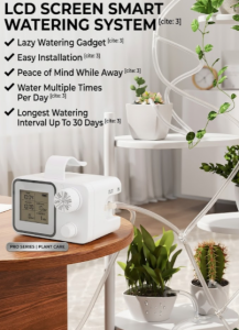 Smart Automatic Watering Machine -LCD Screen Drip Irrigation System Intelligent Plant Watering Timer Pump