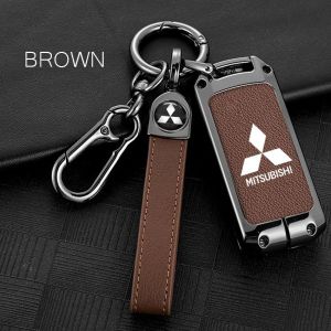 Alloy Cover Kunci Mitsubishi Xpander Pajero Outlander Sport Cover Sarung Kunci Mobil Logam Kulit