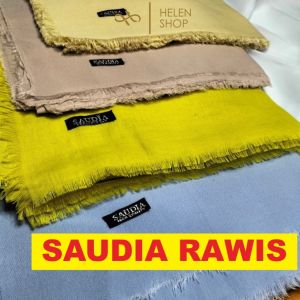 Kerudung Saudia Rawis Katun Premium 115x115 Hijab Segiempat Saudi Arabia High Quality Warna Lengkap
