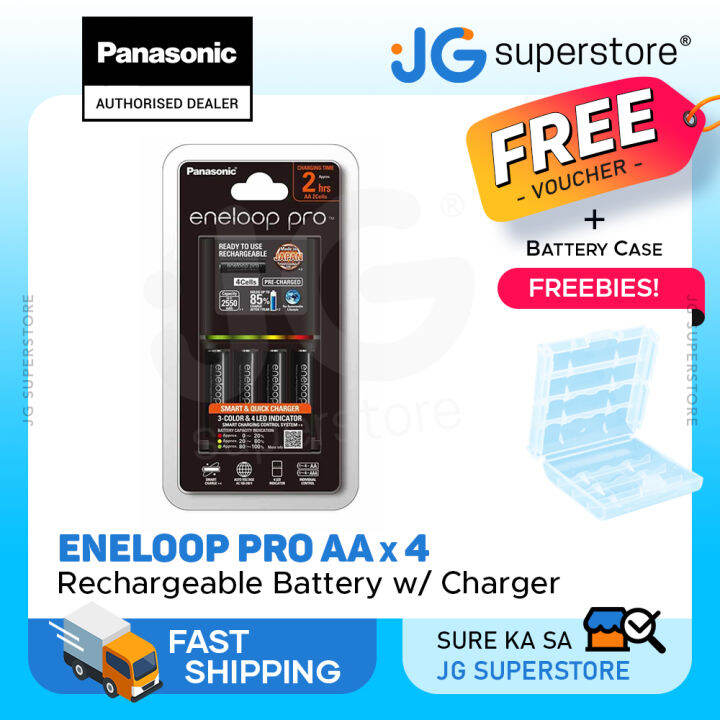 Panasonic Smart And Quick Charger With 3 Color Led With Eneloop Pro Aa