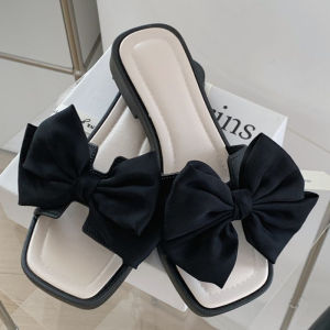 IELGY Summer bow slippers for women to wear fairy style non-slip flat sandals