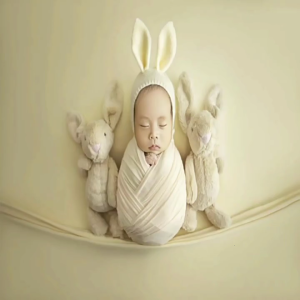 Ảnh em bé Đạo Cụ tai thỏ Hat Cho Trẻ Sơ Sinh 0-1M Trẻ Sơ Sinh Tay-Crochet tai dài dây đeo cổ Hat Trẻ Sơ Sinh phụ kiện chụp ảnh