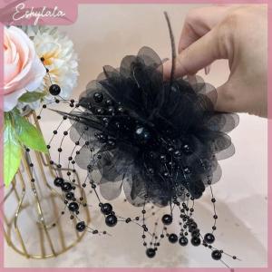 Eshylala Thời trang lưới hoa tóc Claw phụ nữ Cá Mập đuôi ngựa Clip headdress tính khí ngọc trai tua mũ nón