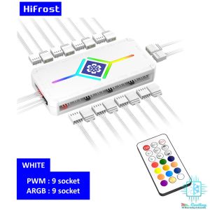 ฮับพัดลมARGB  HIFROST กล่องคอนโทรลและรีโมท สำหรับอุปกรณ์ARGB คอมพิวเตอร์ ปรับแต่งแสงสีควบคุมความเร็ว