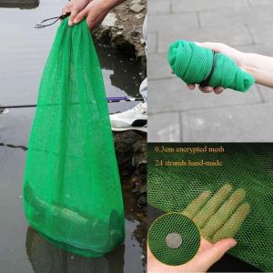 1/3Pcs Nylon Fishing Net Bag Portable Fish Bag Fishing Net Nylon Mesh Bag Quick Drying