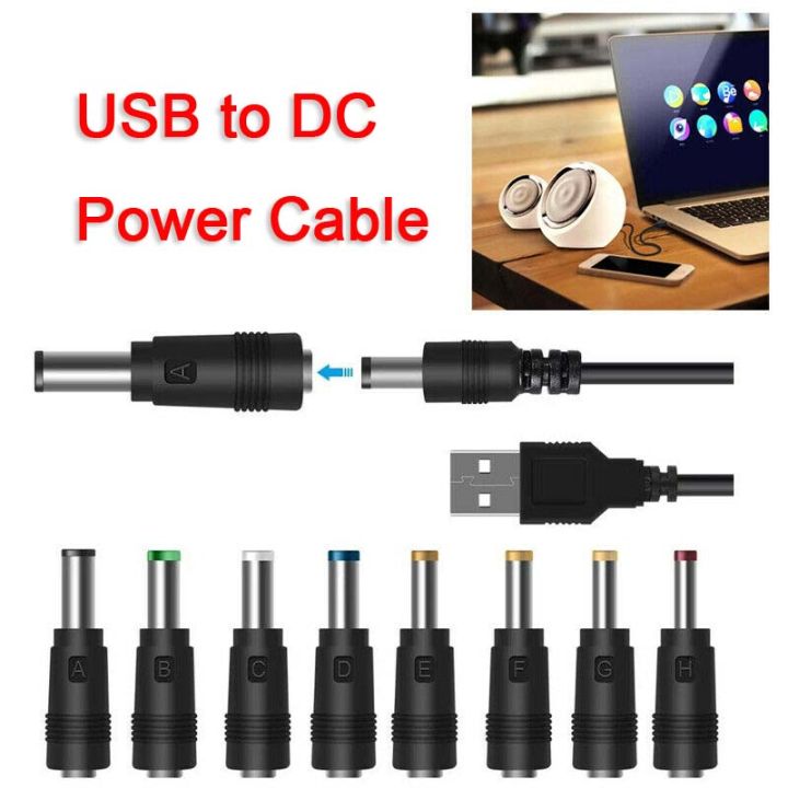 Universal Power Cable USB to DC 5.5 * 2.1mm Jack 5V Charging Cord 8 in ...