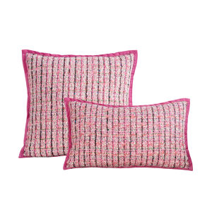 1PC Vintage American-style Pink Piping Cushion Cover Without Core Bohemian Country Living Room Sofa Pillow Cover Decor