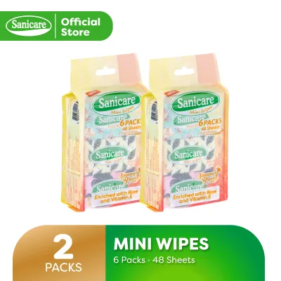 Sanicare Mini Wipes - 48 Sheets (Pack Of 2)