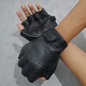 SARUNG TANGAN KULIT KEREN PRIA MODEL JARI PENDEK BUAT MOTORAN DAN TOURING SEHARIAN GLOVES MOTOR