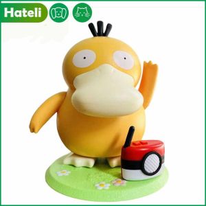 HATELI Pet Interactive Toy Pokemon Psyduck DIY Portable Luggage Music Box Anime Action Figure KFC Duck Dancing Swing Sound Toys Childrens Birthday Gift