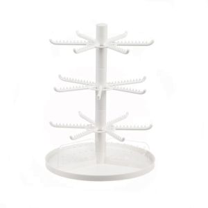 TITUSG 2/3/4 lớp Thuận tiện Hộp đựng trang sức Trang sức treo Đa chức năng Phụ nữ Nhẫn gia đình giá Giá đỡ Bông tai Kệ vòng cổ xoay Giá trưng bày trang sức có thể tháo rời