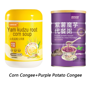 instant oatmeal Corn Congee 500g Canned cereal yellow corn powder Weight loss meal replacement Nutritious breakfast rolled oats Purple potato konjac meal Pumpkin and corn Congee instant corn soup Meal Replacement Purple Potato Congee