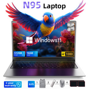 【🥇BEST N95 】FIntexPro 15.6-inch black notebook computer Laptops  12th generation N95-Beat N5095(up to 3.4GHz)DDR4 16G memory512GB NVME solid-state drive，Windows 11pro Laptops  fingerprint lock portable notebook computer BEST