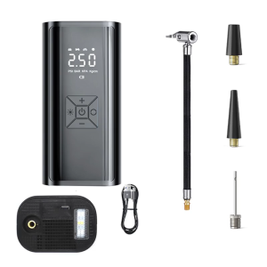 Tire Inflator Portable Air Compressor for Car with Digital Pressure Gauge LED Light Mini-Rechargeable Electric Air Pump