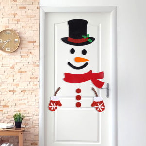 Door Sticker Beautiful Easy to Install Stickers Festive Atmosphere Cute Glass Sticker Warm and Joyful