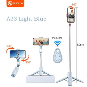 MIXIO A33 MACARON 80CM Tripod Tongsis Bluetooth Mini Selfie Stick