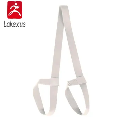 Lakexus เข็มขัดโยคะยืดได้สำหรับออกกำลังกายไหล่สลิงกีฬาปรับได้ผ้ายืดออกกำลังกายผ้าฝ้ายเสื่อโยคะเข็มขัดรัด