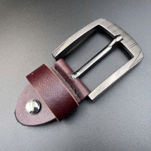 Khóa Thắt Lưng Da Bò Cao Cấp Phong Cách Cổ Điển Kèm Đầu Bịt Bằng Da Bò - Size 4cm