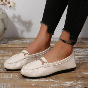 WomenS Loafers 2026 Spring/Summer New Soft Leather Versatile Casual Flat Comfortable WomenS Outdoor Shoes For Women Thick-Soled Single Shoes