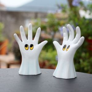 MNTT 2pcs Handicraft Ghost Hands Sculpture Halloween Themed Model Halloween Ghost Hand Figurines Novelty Display Ghost Hand Halloween Decoration Computer Ornament