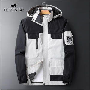 Fuguiniao ชุดว่ายน้ำกันลมและกันน้ำสำหรับผู้ชายเสื้อแจ็คเก็ตสวมใส่สบายระบายอากาศได้ดี M-8XL