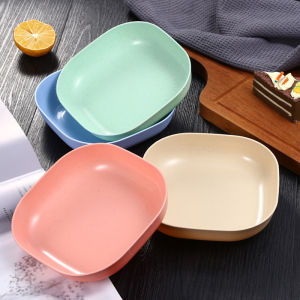 【Pharaoh🔥COD】Penuh 3 gratis 1/Mangkok Wheat Straw Bowl dan Piring /Mangkuk Plastik Microwave Warna Warni /Gandum Square Colour