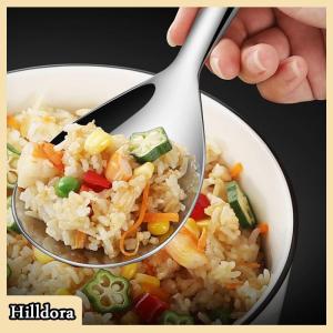 [Hilldora] 304 thép không gỉ muỗng gạo chống bỏng công suất lớn dày nồi muỗng đa mục đích Bộ đồ ăn tự chọn phục vụ thìa