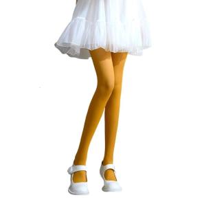 Semi Opaque Footed Tights for Women Solid Color High Elastic Run Resistant Control Top Soft Pantyhose Tights Stockings