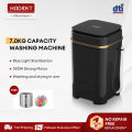 HODEKT Family Mini Washing Machine, Mesin Basuh Large Capacity, Washing Weight, 7KG Blue Light Sterilization Function, Semi-automatic Timing Function, No Jitter, No Noise,. 