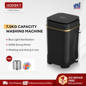 HODEKT 7.0KG Mini Washing Machine Large Capacity with Blue Light Sterilization Function 300W Multi-function Control Semi-automatic Timing Function