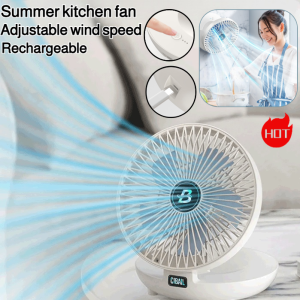 Summer kitchen dual-purpose fan Can be hung or stood Energy-saving and silent dormitory fan Adjustable 360-degree rotating floor fan USB charging fan