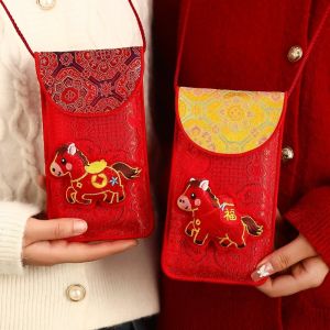 GIORGIONE STORE Chinese Style Cloth Red Envelope Traditional Cartoon Gift Envelopes Creative 2026 Year of The Horse Good Lucky Money Bag New Year Gift